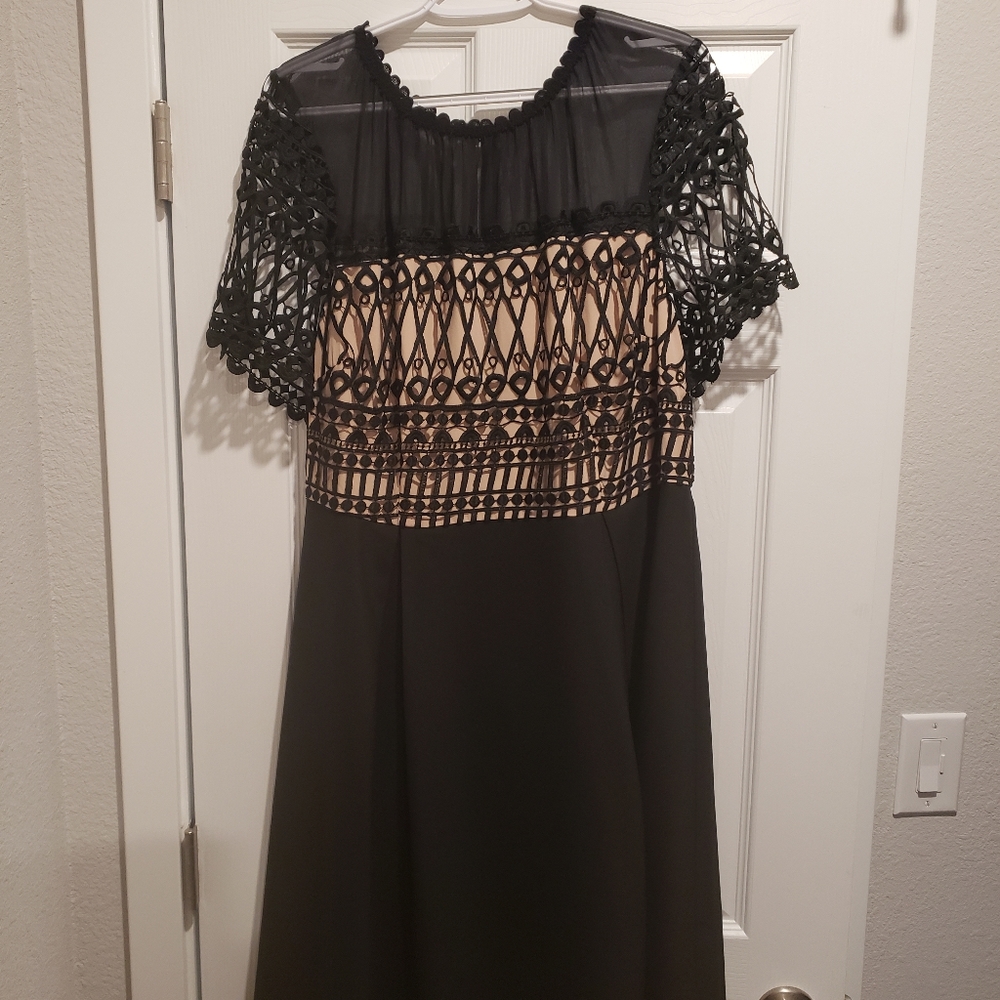 Black and nude lace dress